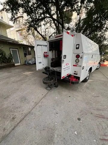 Magnet Plumbing service vehicle on-site for Sewer Line Repair in Dolores